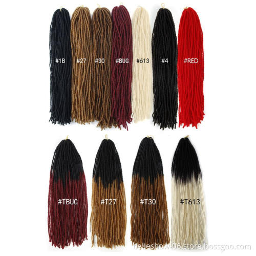 Hot sell 18inch Goddess Locs Crochet Braids Crochet Hair Extensions Faux Locs Straight faux dreadlock